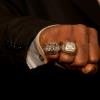 Class of 2012 Inductee Aaron Pryor showing his FBHOF and IBHOF Induction rings.